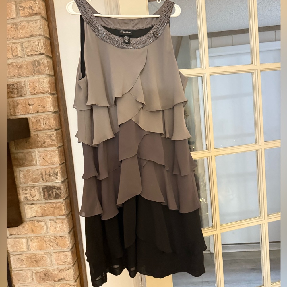 Maggie Barnes Gray Layered Dress size 22W